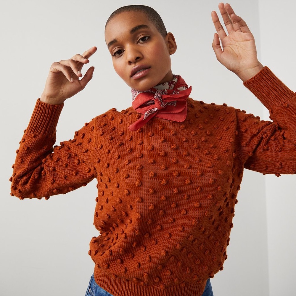 Misha and Puff Crew Popcorn Sweater Small